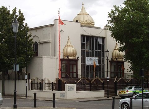The Gurdwara with its gold domes, before the refurbishment